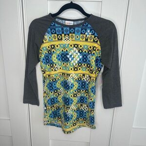 NWT LuLaRoe Randy XXS Blue Yellow Gray (w1)